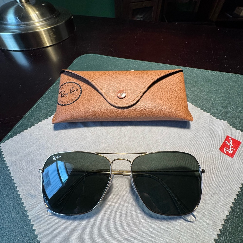 Ray-Ban Men's Square Aviator Sunglasses - Black